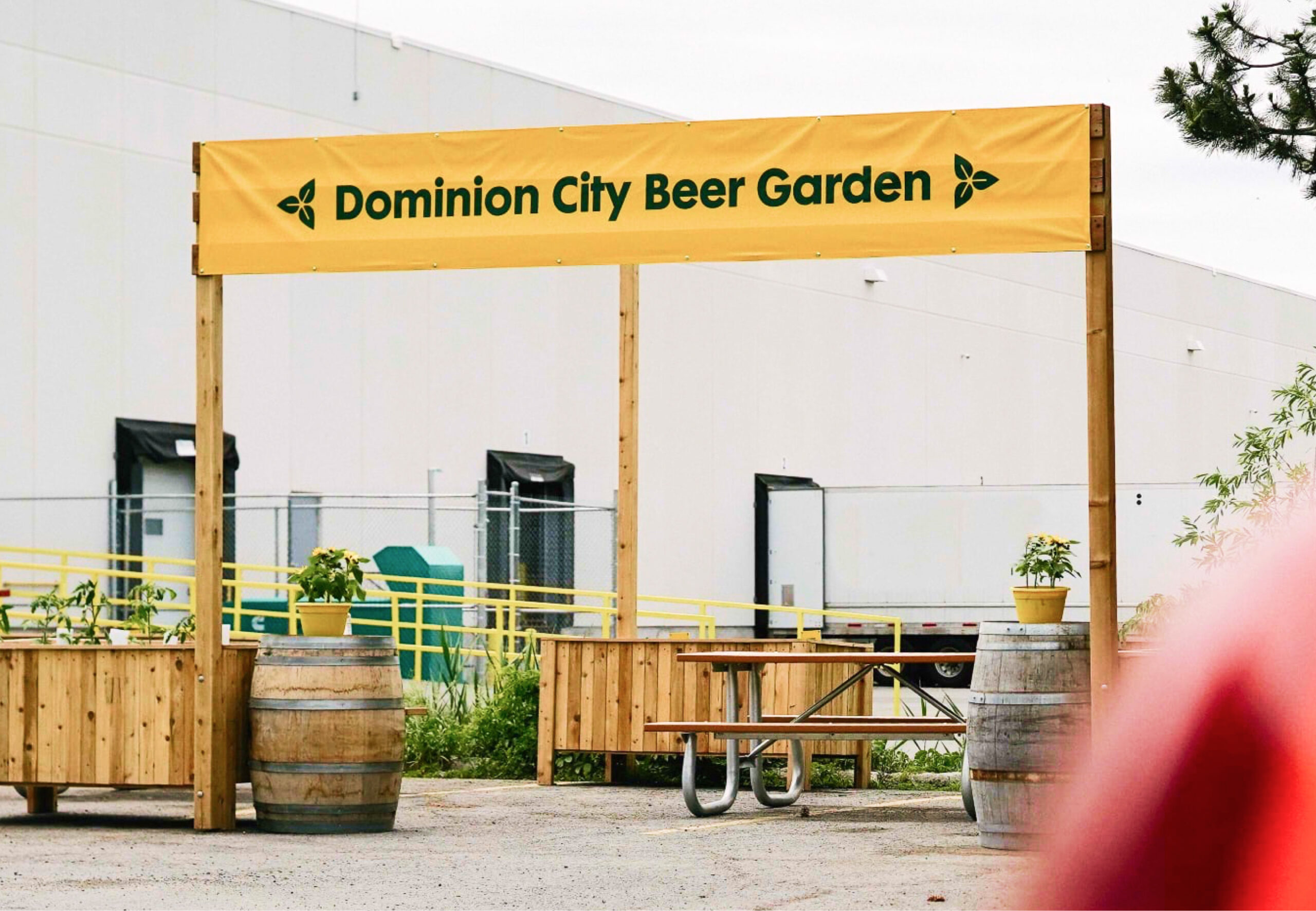 Entrance to Dominion City's beer garden.