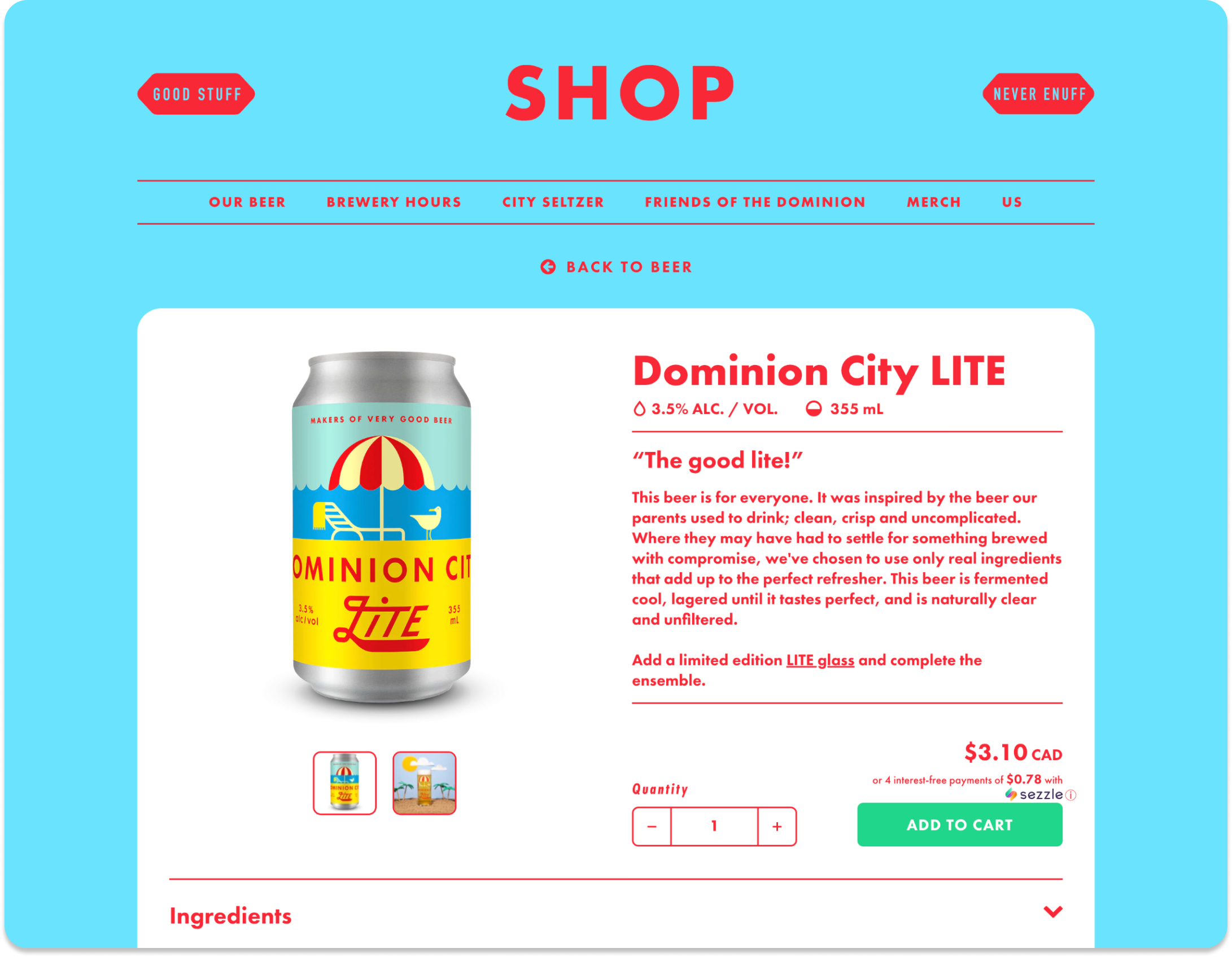 Dominion City online product page.